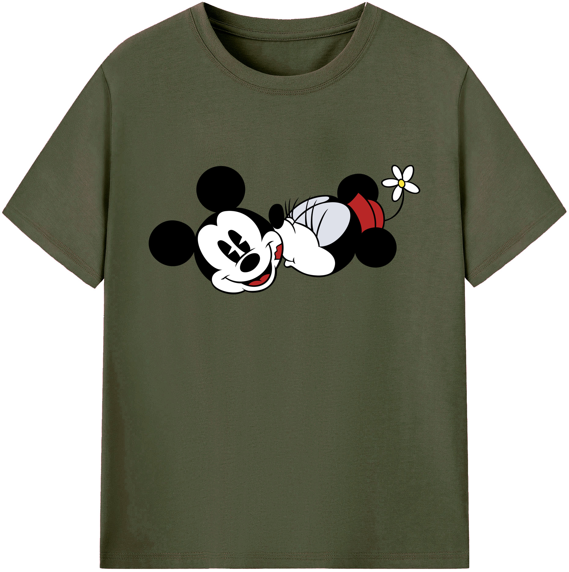 ミッキーマウス Mickey Mouse 綿100％ メンズ半袖Tシャツ｜肌触りやわらか＆通気性